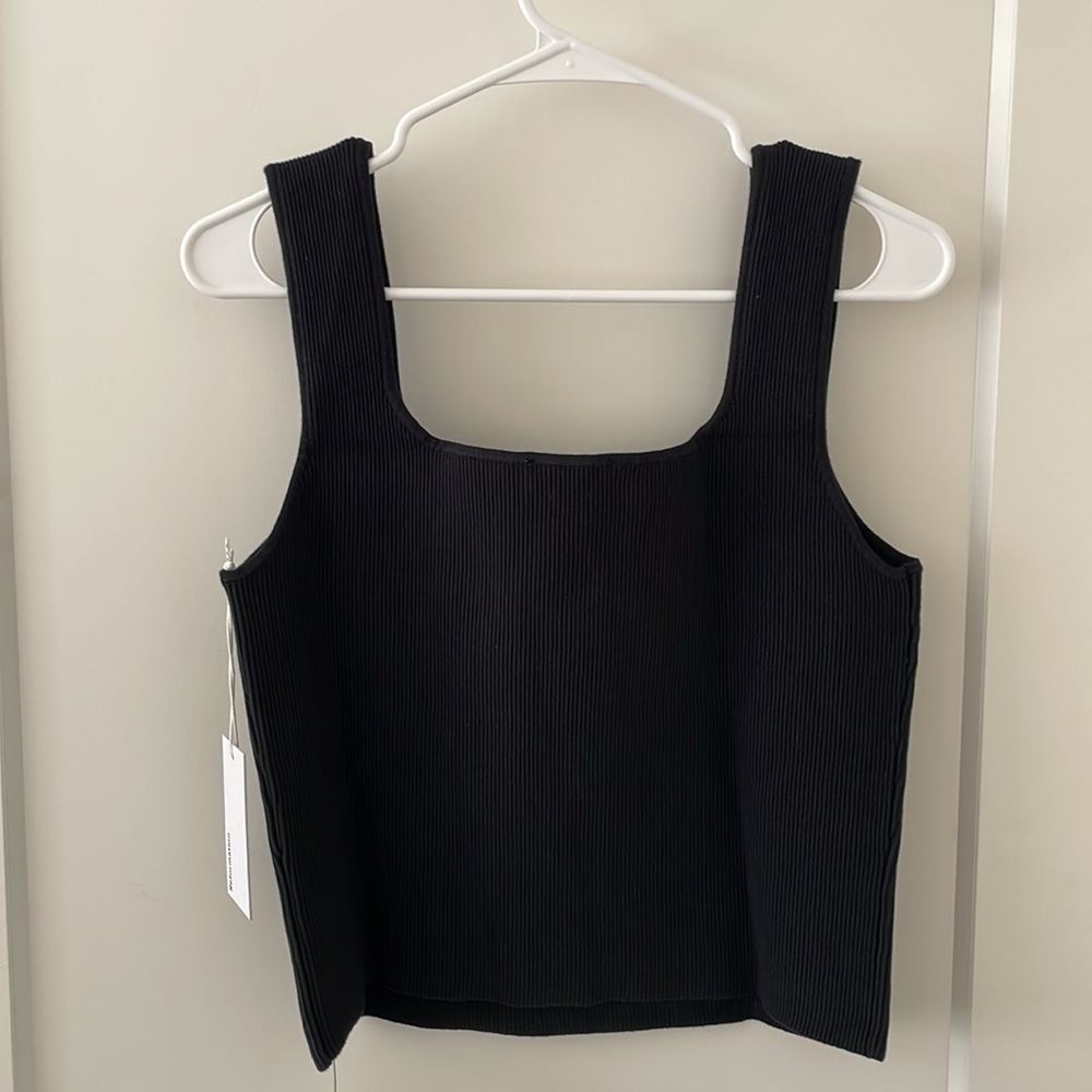 Reformation Julia Ribbed Sweater Tank in Black Size XL - Picture 11 of 13